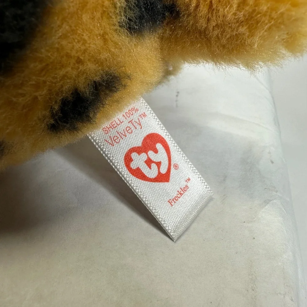 Ty‎ Beanie Boos Freckles the Cheetah Leopard Spotted Plush Gold Glitter Eyes 6in
